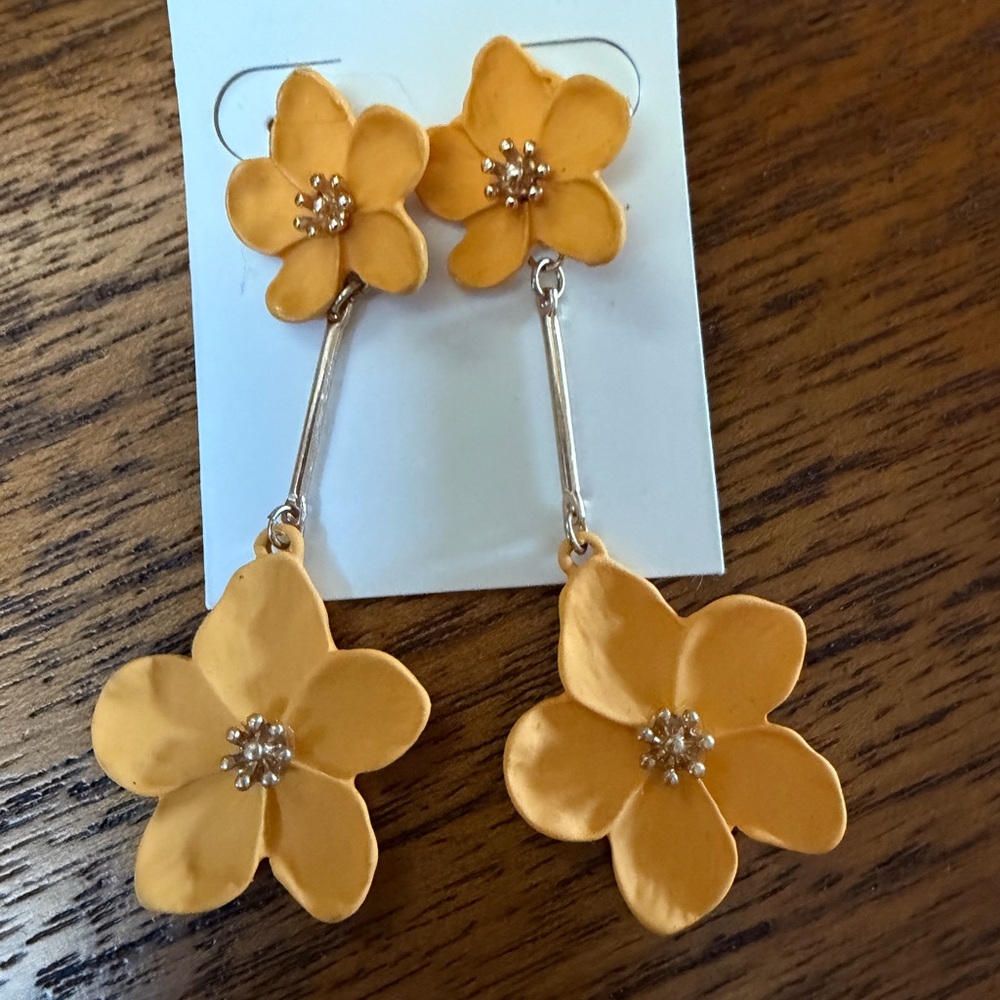 Francesca's Collections Yellow Floral Earrings